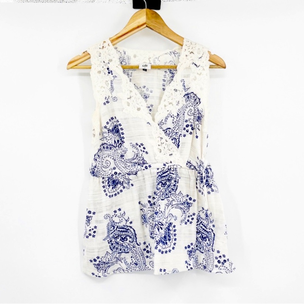 CAbi Veranda Paisley Swirl Lace Top Style #5223